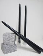 4 Adet Siyah Uzun Şamdan Mum Seti (42 CM)