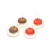 Balkabağı Kabartmalı  4 Adet maxi tealight mum seti