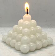 MİSSİ BEYAZ PİRAMİT BUBBLE MUM