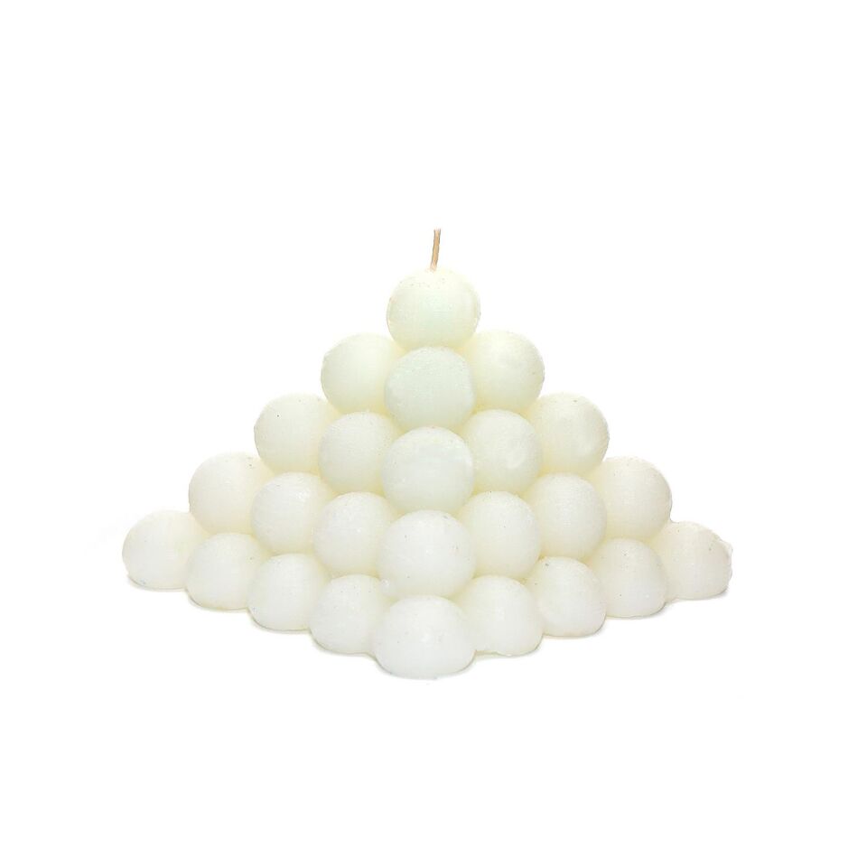 MİSSİ BEYAZ PİRAMİT BUBBLE MUM