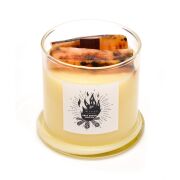 Üfleme Cam Ahşap Fitilli Palo Santo Vegan Mum(140 gr)