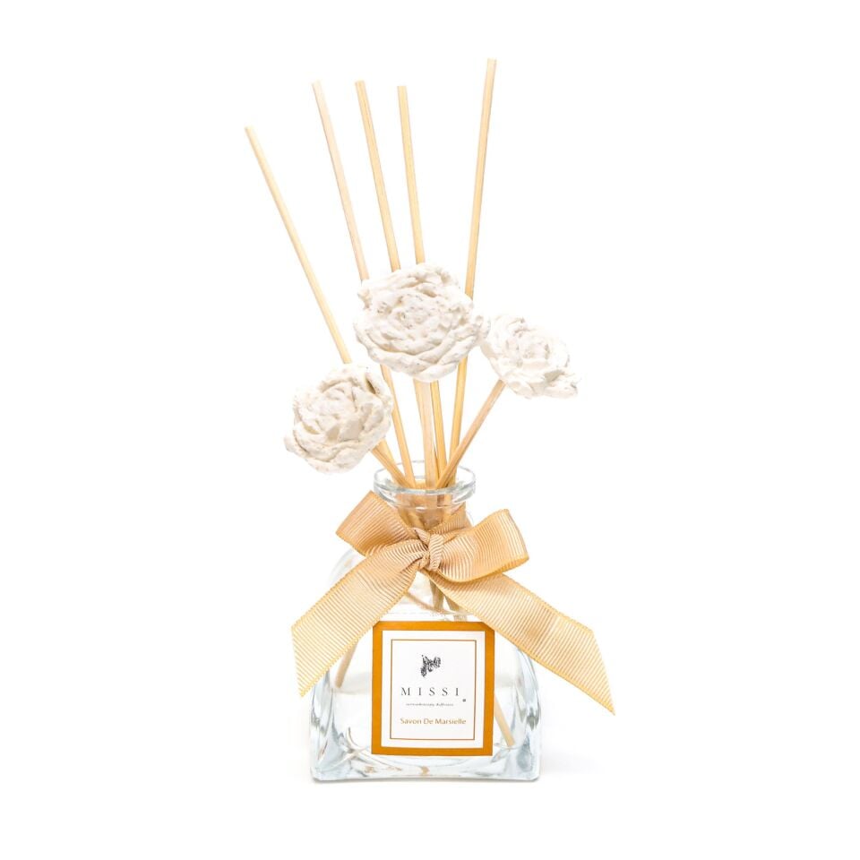 130 ml Lotus Cam Şişe Bambu Çubuklu Savon De Marsielle Banyo Kokusu