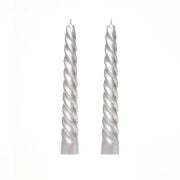 2'li Gümüş Burgulu Şamdan Mum Seti