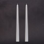 2'li Gümüş Konik Şamdan Mum Seti