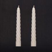 Wedding 2'li Beyaz Burgulu Şamdan Mum Seti