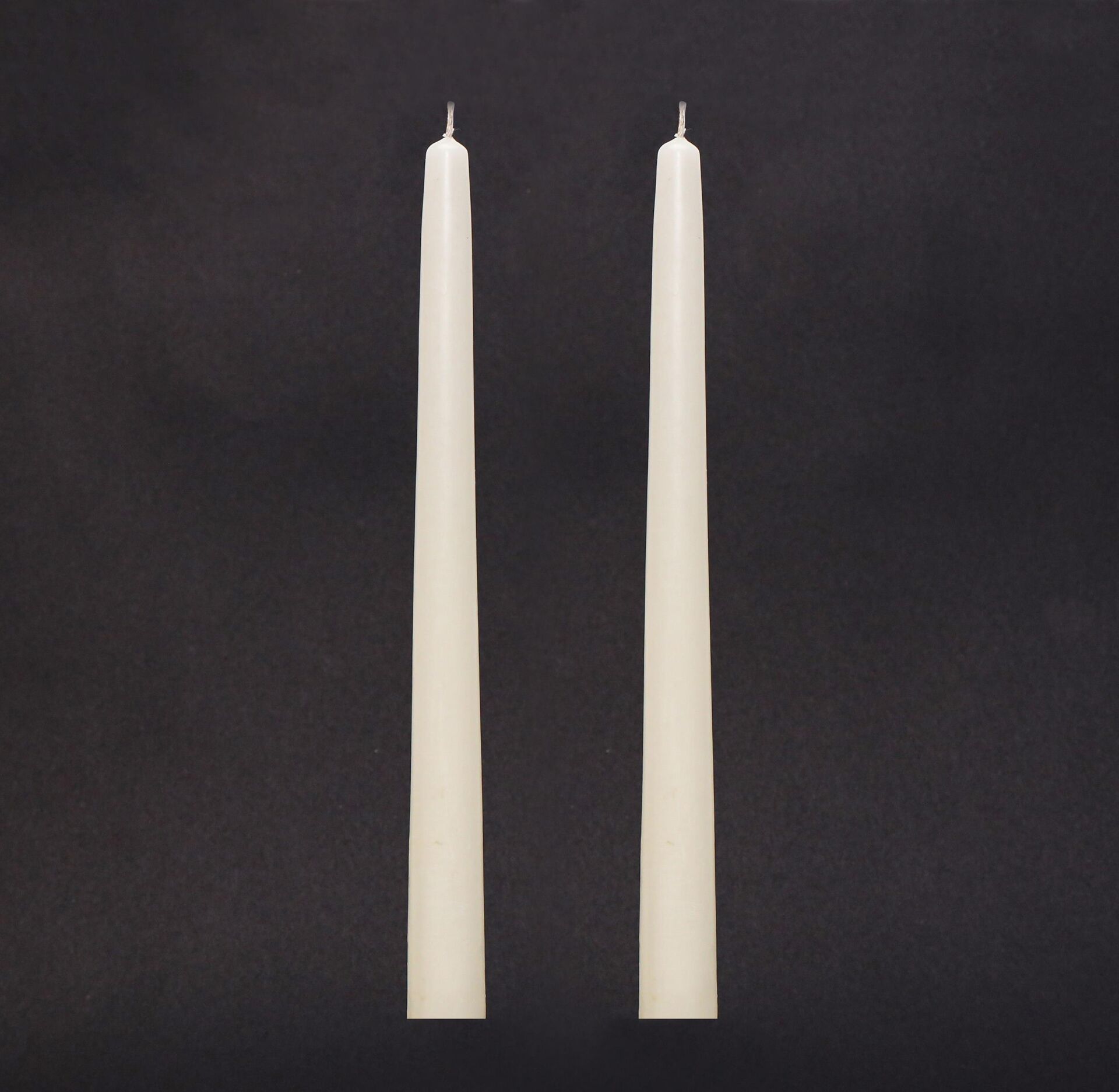 2 adet Ekru Uzun Şamdan Mum Seti (42 cm)