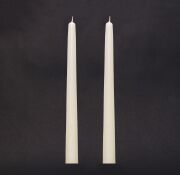2 adet Ekru Uzun Şamdan Mum Seti (42 cm)