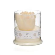 Büyük Üfleme Cam Bardak İçi Gardenya Kokulu Lale Dekorlu Vegan Mum