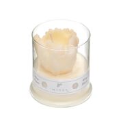 Büyük Üfleme Cam Bardak İçi Gardenya Kokulu Lale Dekorlu Vegan Mum