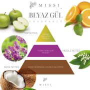 Büyük Üfleme Cam Bardak İçi Beyaz Gül Kokulu Gül Dekorlu Vegan Mum