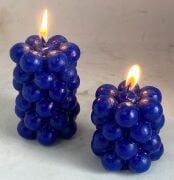 MİSSİ 2Lİ SAKS MAVİSİ BLOK BUBBLE MUM SETİ