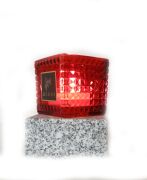 Kırmızı Kristal Kare Cam Mumluk ve Tealight Seti (8x8 cm)