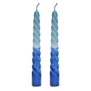 Marin Mavi Degradeli 2'li Burgulu Şamdan Mum Seti