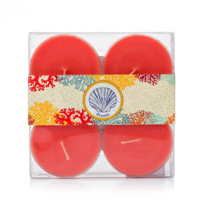 Mercan Maxi Tealight Mum – 4’lü Dekoratif Set