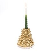 Yılbaşı Gold Çamağacı Mumluk ve Mum Seti