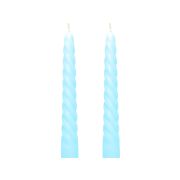 2li Burgulu Açık Mavi Şamdan Mum Seti