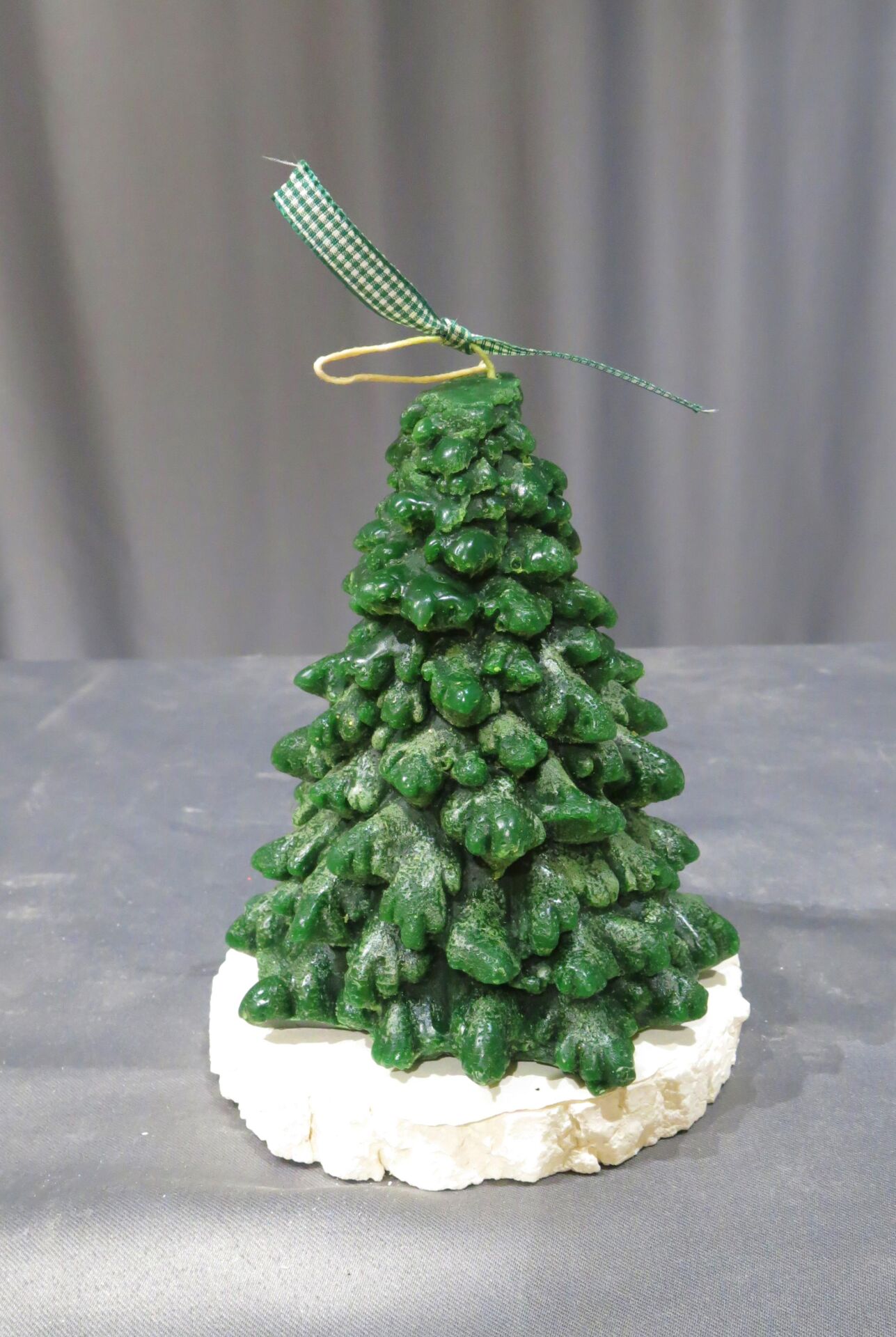 Dekoratif Yeşil Çamağacı Mum ve Mumluk Seti