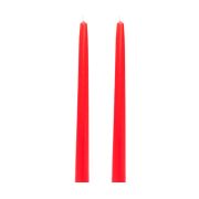 2'li Mercan Rengi Konik Şamdan Mum Seti