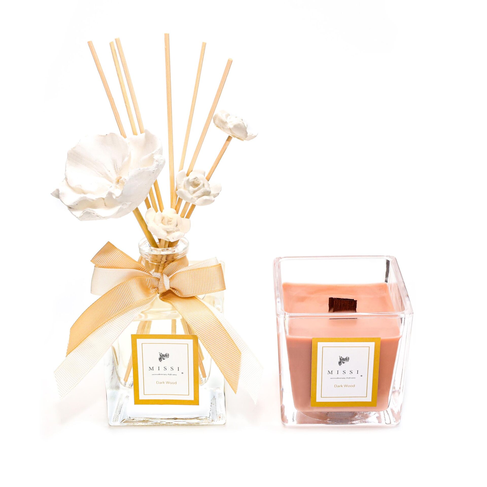 220 ml Dark Wood Oda Kokusu Ve Vegan Mum Seti