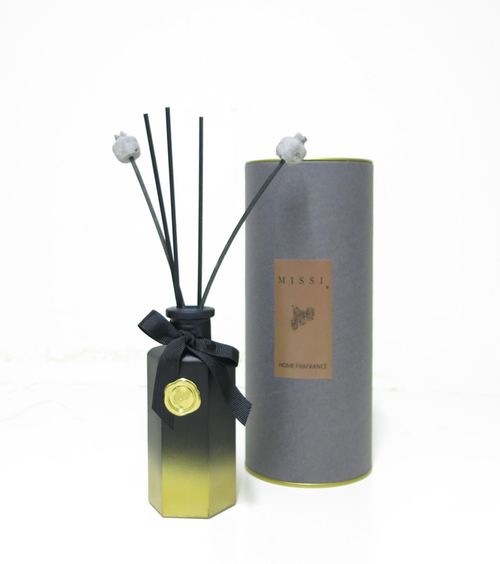 Özel Kutulu 100 ml Siyah Gold Degrade Şişe Nar Oda Kokusu Hediye Seti