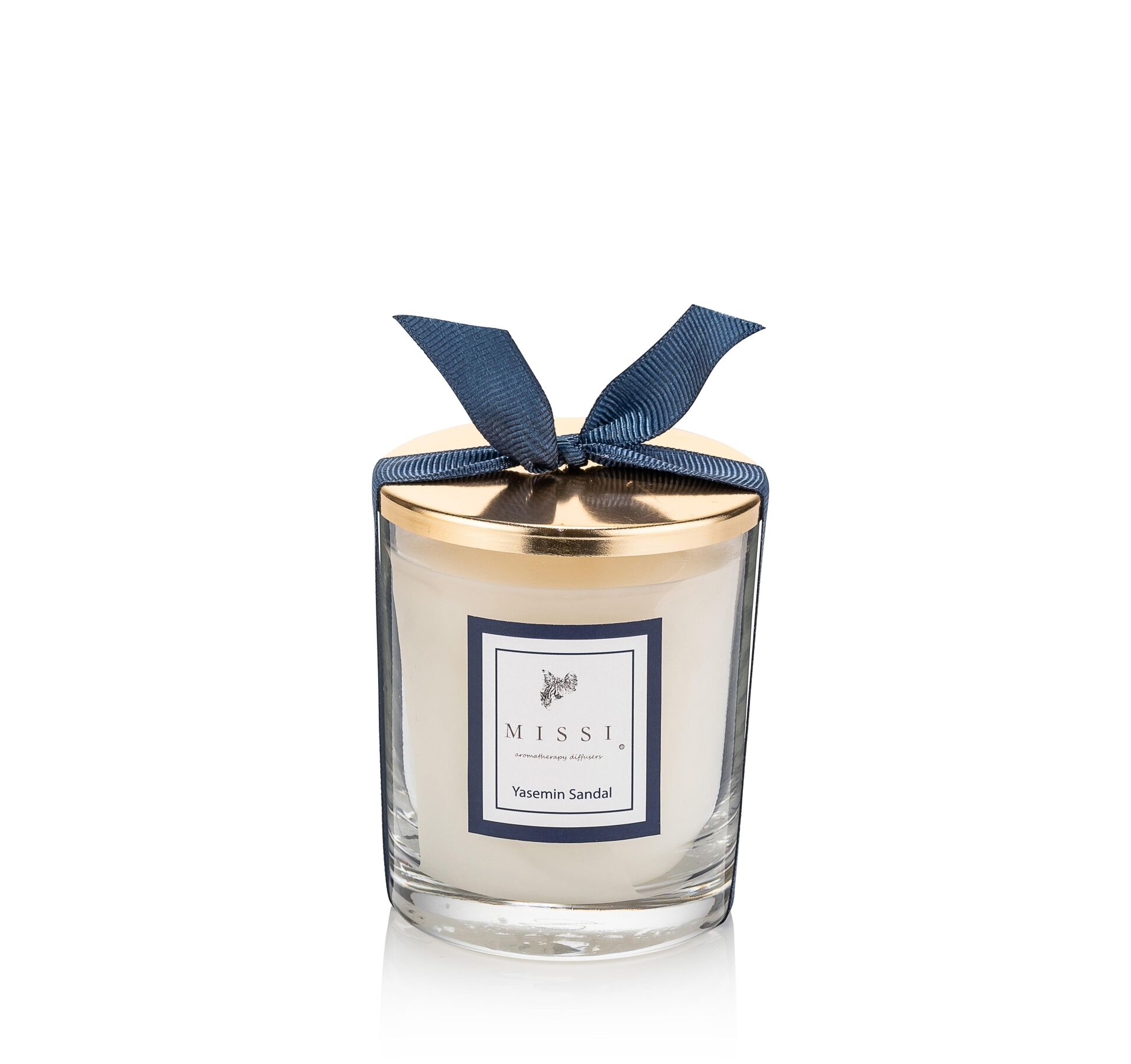 Kapaklı Yasemin Sandal Kokulu Vegan Mum (140 gr)