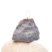 Dekoratif Gri Doğal Kaya Taşı Mum (11 cm)