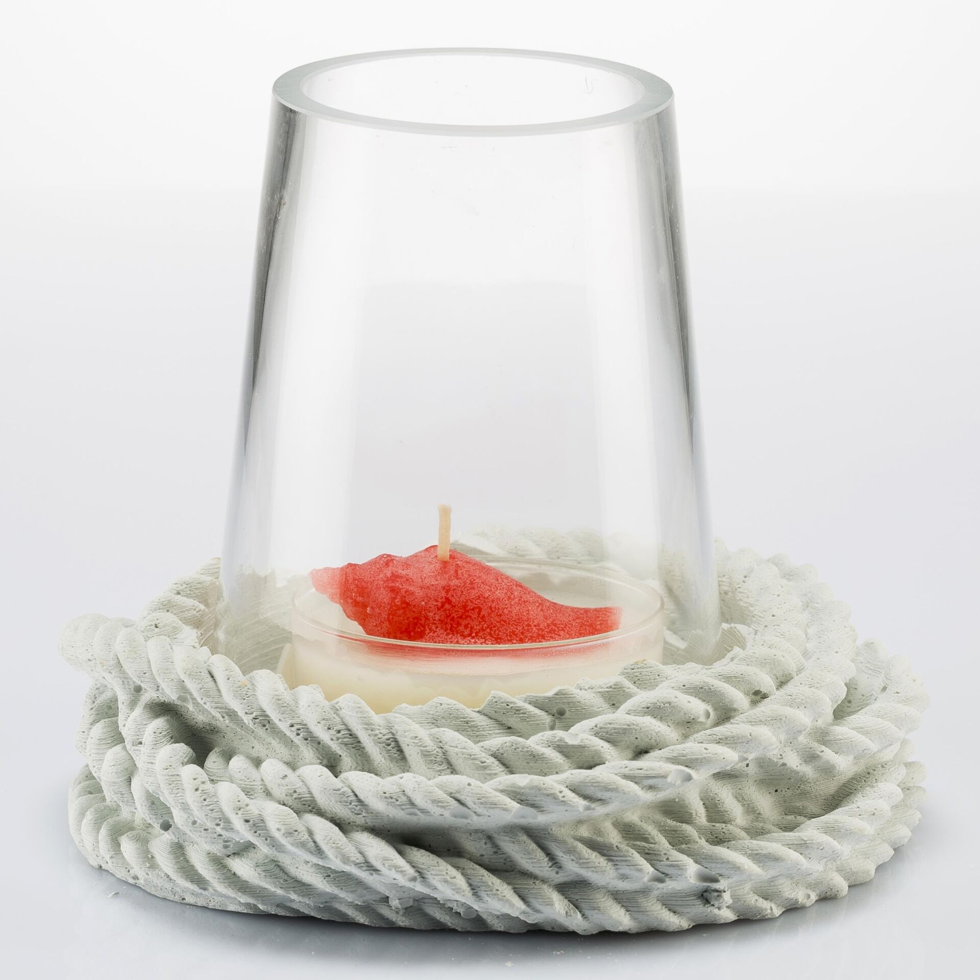 MİSSİ MARİN GRİ HALAT TAŞ CAM MUMLUK