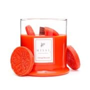 Büyük Üfleme Cam Ahşap Fitilli Orange Blossom Vegan Mum (380 gr)