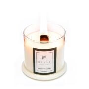 Üfleme Cam Ahşap Fitilli Geceyarısı Çiçeği Kokulu Vegan Mum (140 gr)