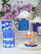 MİSSİ MARİN 9X9 MAVİ DENİZ KABUKLU MUM