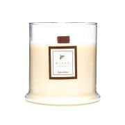 Üfleme Cam Ahşap Fitilli Dark Amber Kokulu Vegan Mum (140 gr)
