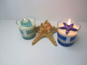 Marin Mavi Çizgili Ocean Kokulu Vegan Mum