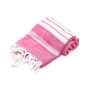 Pembe Beyaz Şeritleri Yıkanmış Pamuk Peştemal