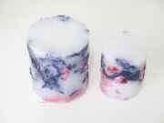 MİSSİ EL YAPIMI DOĞAL BİTKİLİ MOR-PEMBE 2Lİ MUM SETİ