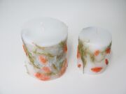 MİSSİ EL YAPIMI DOĞAL BİTKİLİ TURUNCU-YEŞİL 2Lİ MUM SETİ