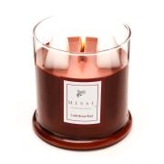 Büyük Üfleme Cam Ahşap Fitilli Cold Brew Coffee Vegan Mum (380 gr)