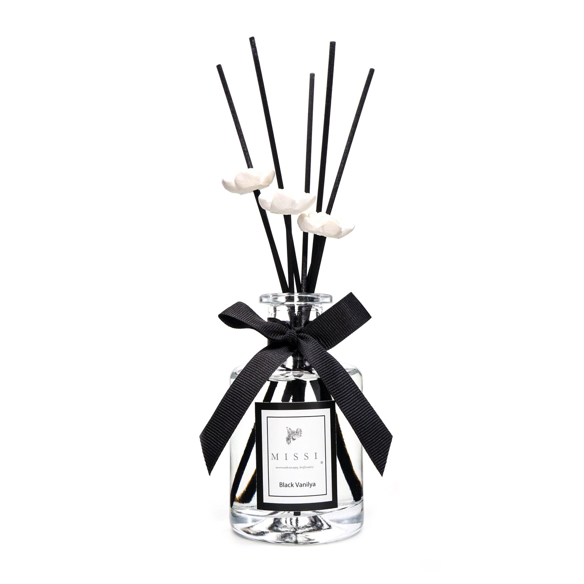 200 ml Silindir Cam Şişe Black Vanilya Oda Kokusu