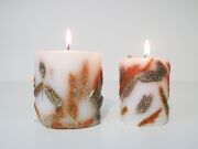 MİSSİ EL YAPIMI DOĞAL BİTKİLİ TURUNCU-KAHVE MUM (9X11 CM)