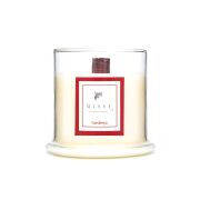 Üfleme Cam Ahşap Fitilli Gardenya Kokulu Vegan Mum (140 gr)