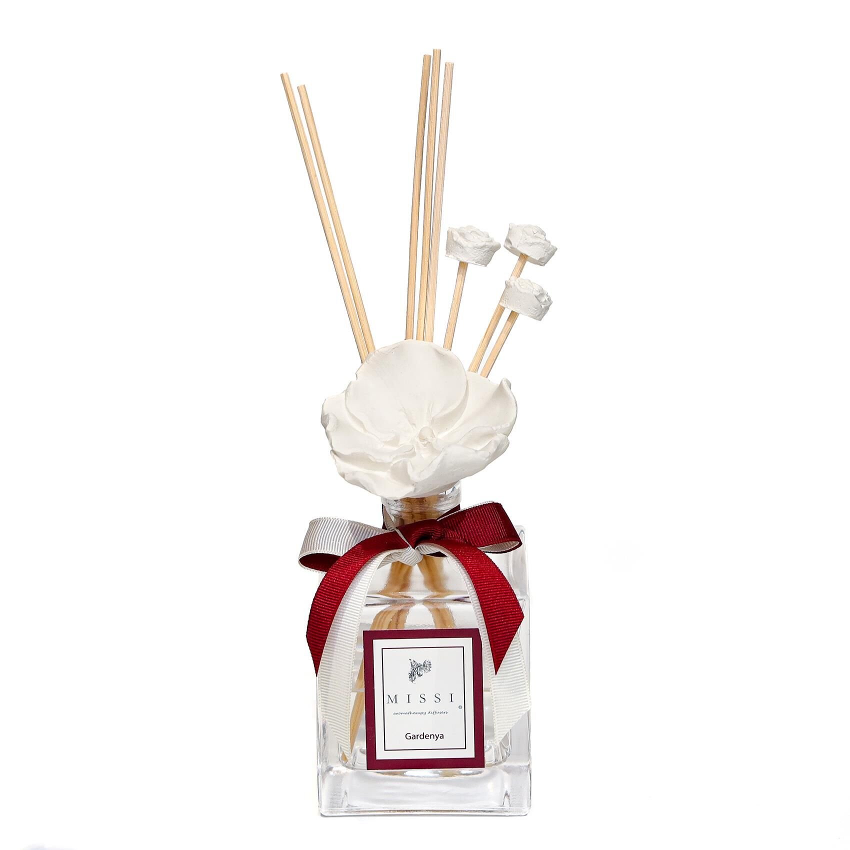 200 ml Kare Şişe Gardenya Taşlı Bambu Çubuklu Oda Kokusu