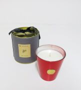 Özel Kutulu Parlak Kırmızı Cam Bardak Nar (Fig) Kokulu Vegan Mum