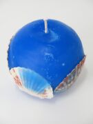 MİSSİ MARİN YUVARLAK DENİZ KABUKLU MAVİ MUM