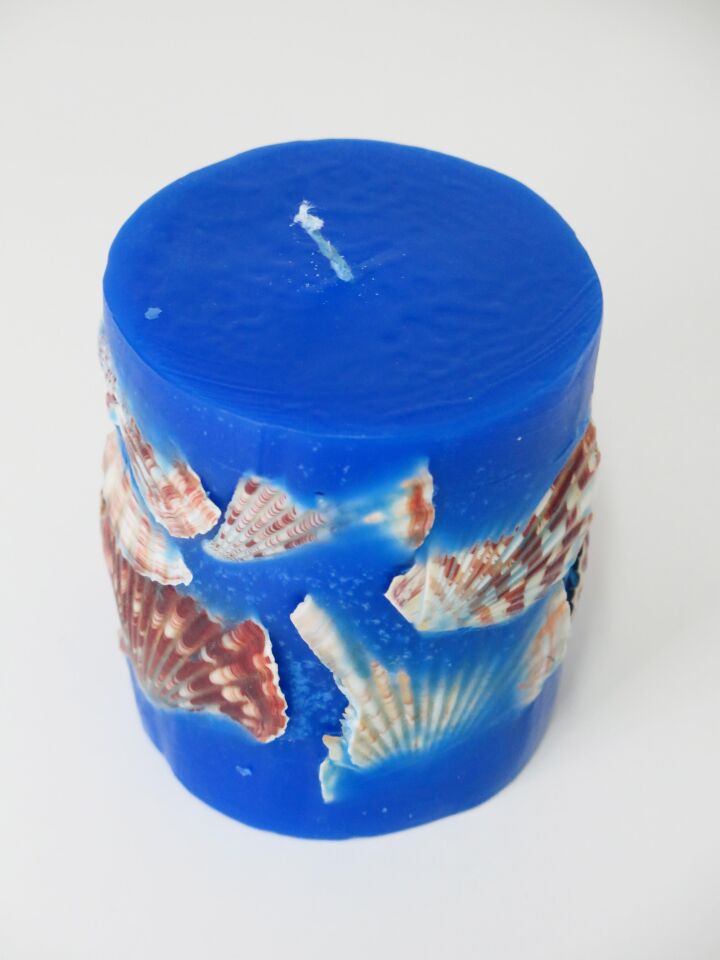 MİSSİ MARİN DENİZ KABUKLU MAVİ MUM