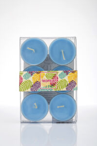 6 LI MAVİ TEALIGHT MUM SETİ