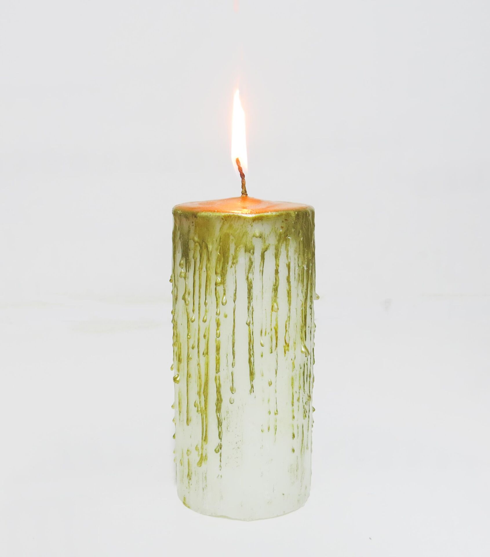 Gold Akıtma Efektli 7x15 Blok Mum