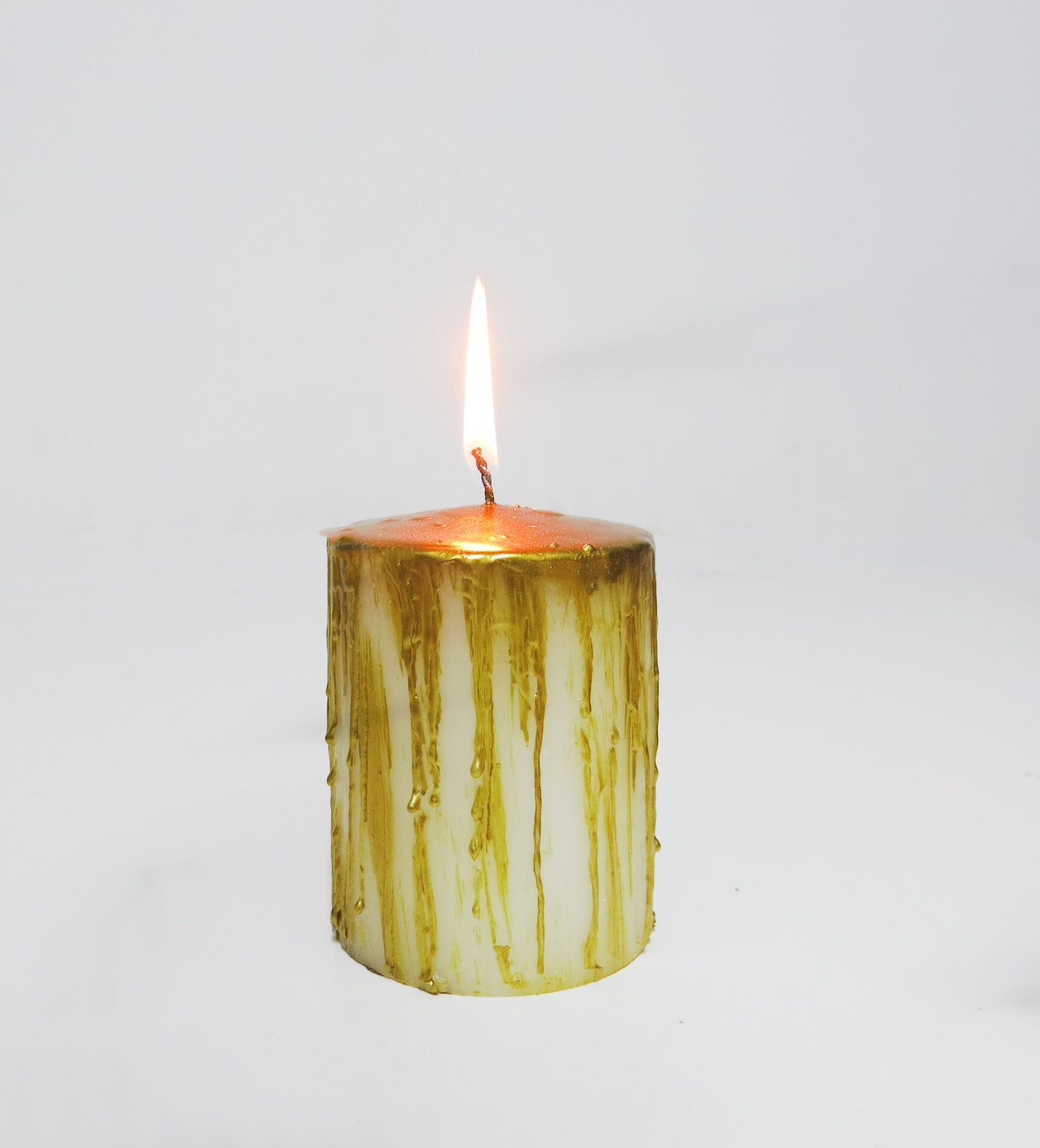 Gold Akıtma Efektli 7x8.5 Blok Mum