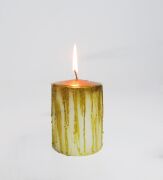 Gold Akıtma Efektli 7x8.5 Blok Mum