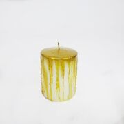 Gold Akıtma Efektli 7x8.5 Blok Mum