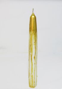 Gold Akıtma Efektli 2x23 cm Şamdan Mum