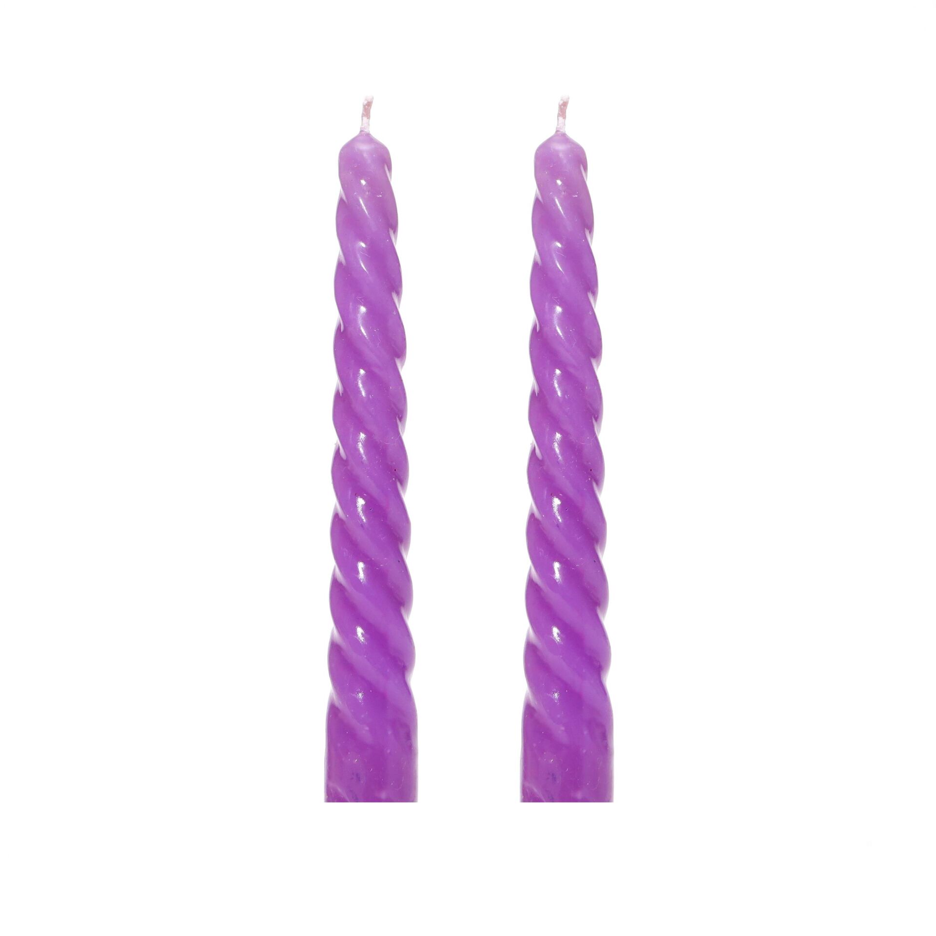2li Burgulu Mor Şamdan Mum Seti